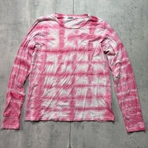 Reformation Jeans Eddie Shirt Womens Sz M Pink Tie‎ Dye Cloudburst Organic Shirt